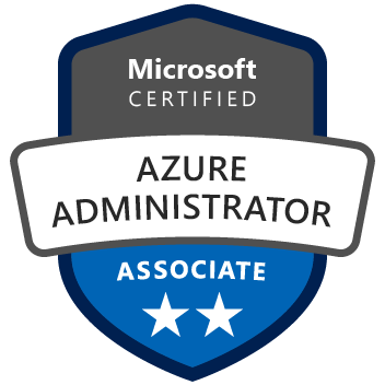 Microsoft Azure Administrator Certification logo.